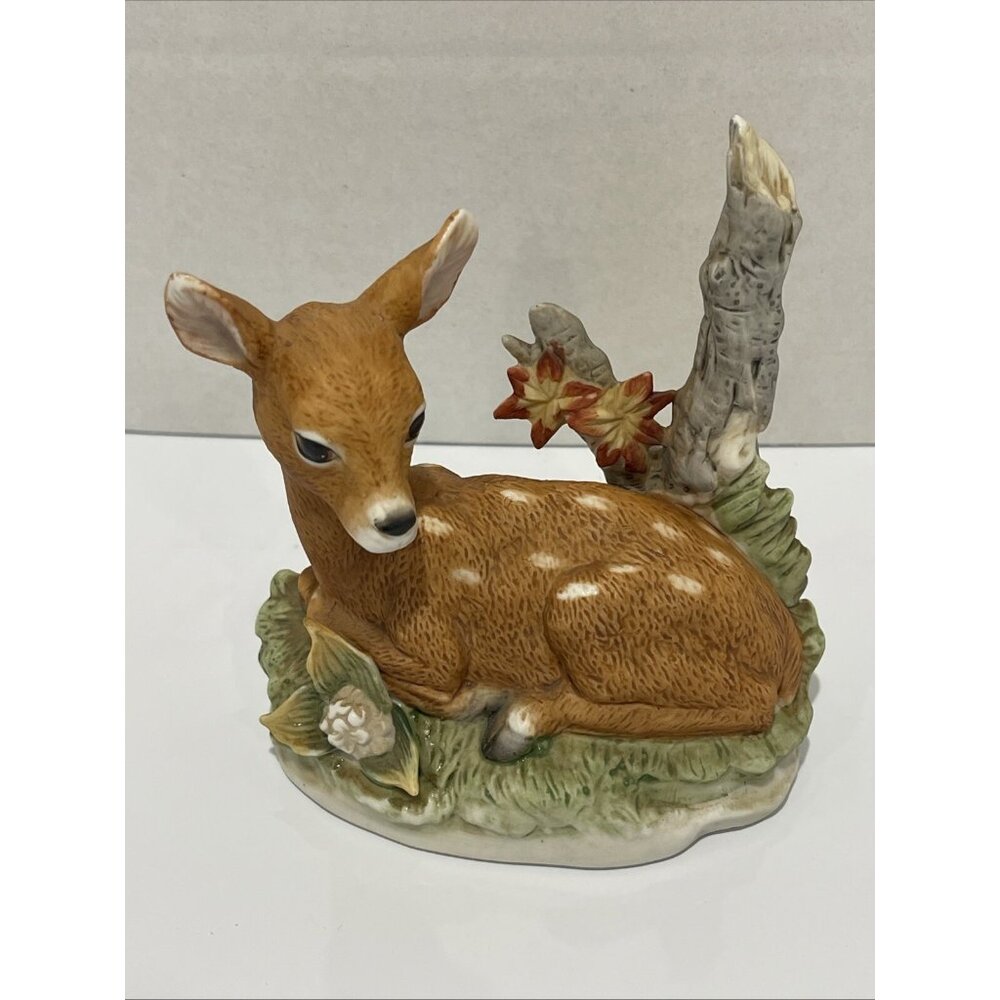 Vintage Ceramic Baby Deer Fawn Figurine No. 8879‎ Homco 1980 #3097L290